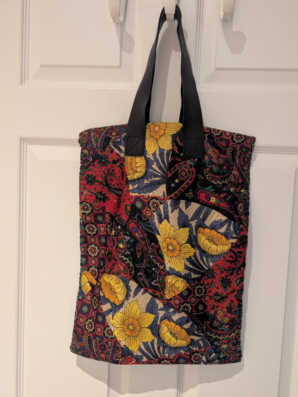 ADAX Copenhagen Floral & Paisley Patchwork Leather Tote Bag